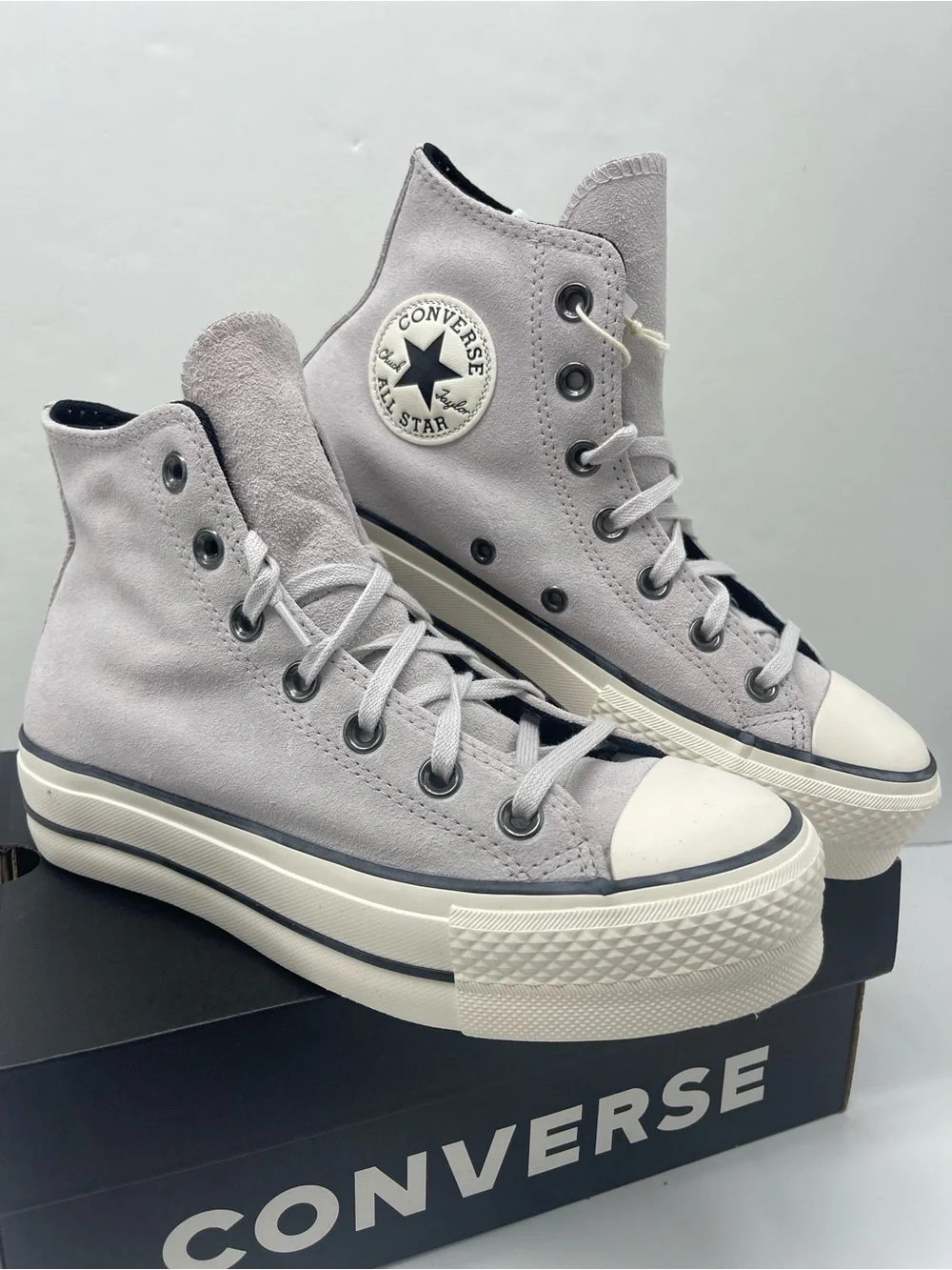 Converse WMNS CTAS LIFT HI BONE COLD/EGRET/BLACK Platform Sneakers A14516C